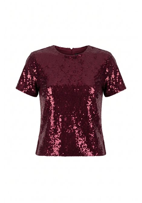 BLUSA MEZZA MANICA IN PAILETTES VALENTINA RIO | V2546/01075